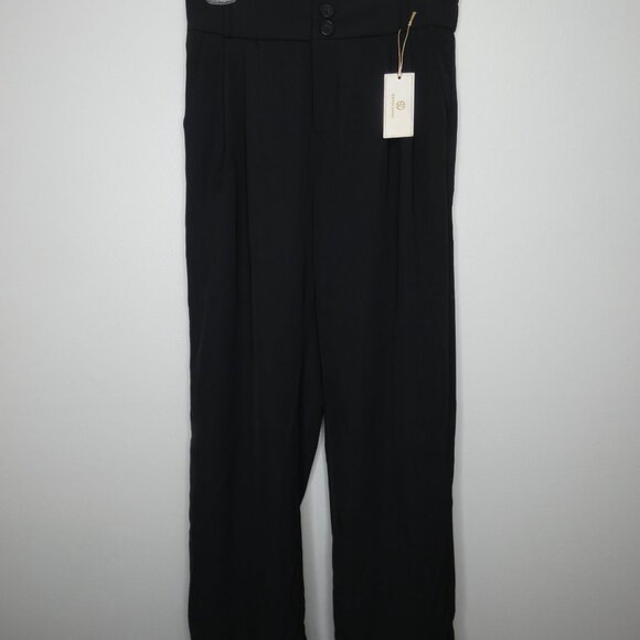 Sierra Darien Women's M NWT Black Dress Pants Straight Leg Elastic Waist - Picture 2 of 9